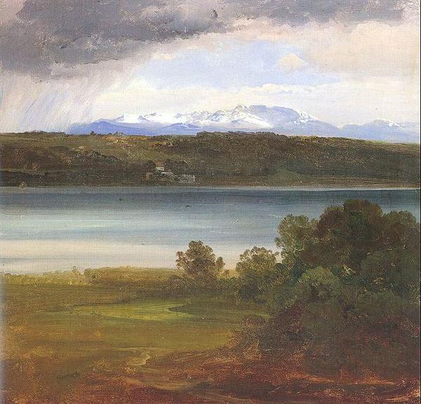 Christian Ernst Bernhard Morgenstern View Across Lake Starnberg to the Benedikte oil painting image